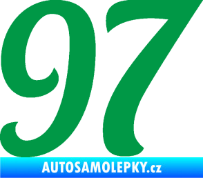 Samolepka Startovní číslo 97 typ 3   zelená