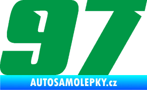 Samolepka Startovní číslo 97 typ 6 zelená