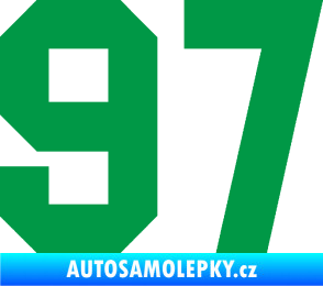 Samolepka Startovní číslo 97 zelená