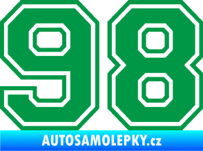 Samolepka Startovní číslo 98 typ 4 zelená
