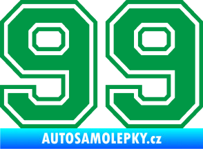 Samolepka Startovní číslo 99 typ 4 zelená