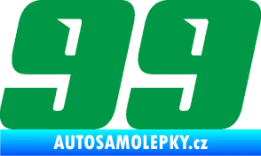 Samolepka Startovní číslo 99 typ 6 zelená