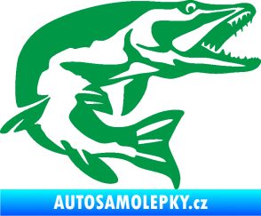 Samolepka Štika 001 pravá zelená