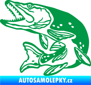 Samolepka Štika 002 levá zelená