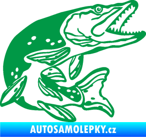 Samolepka Štika 002 pravá zelená