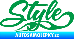 Samolepka Style nápis s plameny zelená