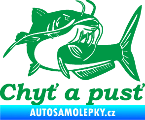 Samolepka Sumec 002 chyť a pusť pravá zelená