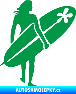 Samolepka Surfařka 003 pravá zelená