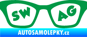 Samolepka Swag nápis v brýlích zelená