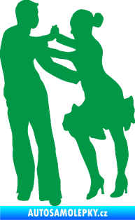 Samolepka Tanec 001 levá latinskoamerický tanec pár zelená