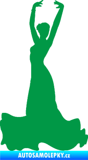 Samolepka Tanec 006 levá tanečnice flamenca zelená