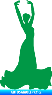 Samolepka Tanec 006 pravá tanečnice flamenca zelená