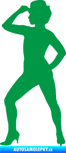Samolepka Tanec 007 levá jazz tanečnice zelená