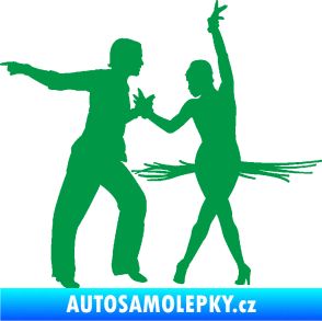Samolepka Tanec 009 levá latinskoamerický tanec pár zelená
