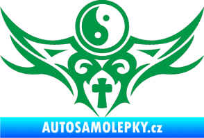 Samolepka Tetování 115 Jin a jang zelená