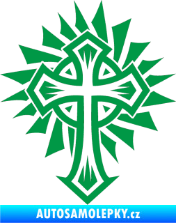 Samolepka Tetování 118 kříž zelená