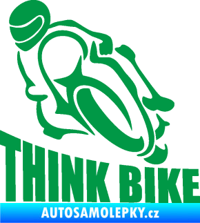 Samolepka Think bike 001 motorkář zelená