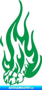 Samolepka Tlapa v plamenech levá zelená