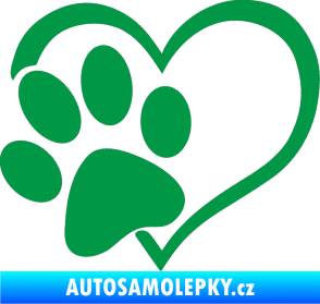 Samolepka Tlapka love levá zelená