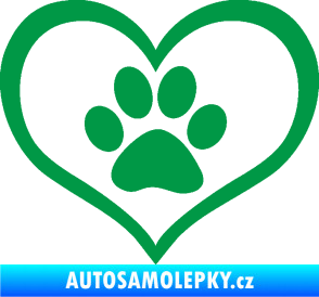 Samolepka Tlapky love 002 zelená