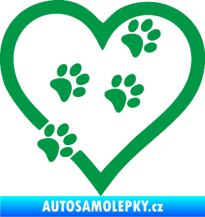 Samolepka Tlapky love 006 pravá zelená