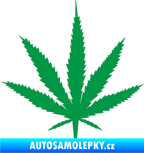 Samolepka Travka 001 lístek marihuany zelená