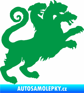 Samolepka Trojhlavý pes kerberos 002 pravá zelená