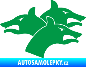 Samolepka Trojhlavý pes kerberos pravá zelená