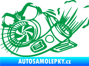 Samolepka Turbo 003 levá angry zelená