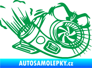 Samolepka Turbo 003 pravá angry zelená