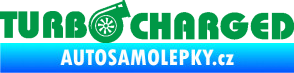 Samolepka Turbo charged nápis zelená