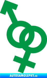 Samolepka Ty a já 001 symbol pro muže a ženu zelená