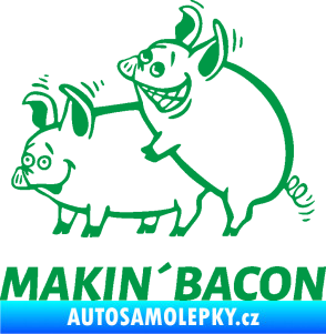Samolepka Veselá prasátka makin bacon levá zelená