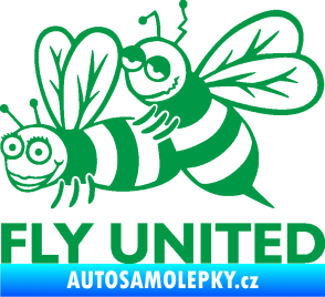 Samolepka Veselé vosy fly united levá zelená