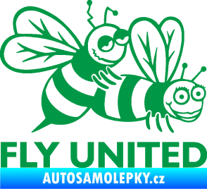 Samolepka Veselé vosy fly united pravá zelená