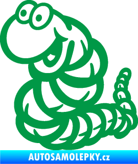 Samolepka Veselý červík levá zelená