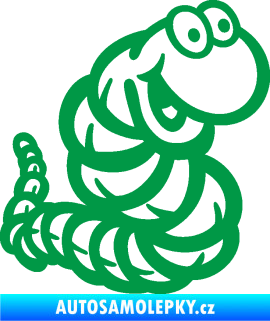 Samolepka Veselý červík pravá zelená