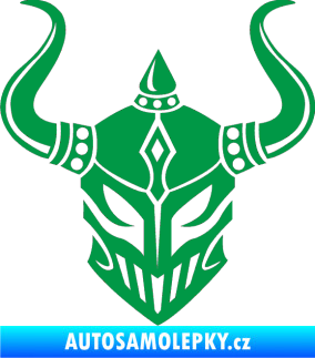 Samolepka Vikingská helma zelená