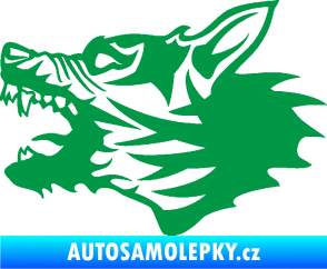Samolepka Vlk 003 levá zelená
