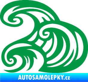 Samolepka Vlny 004 levá moře zelená