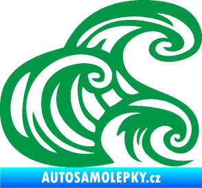 Samolepka Vlny 004 pravá moře zelená