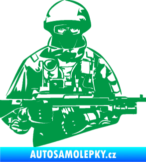 Samolepka Voják 013 pravá zelená