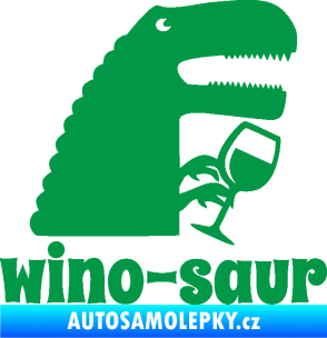 Samolepka Wino - saur 001 pravá vínečko zelená
