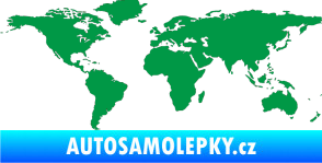 Samolepka World mapa světa zelená