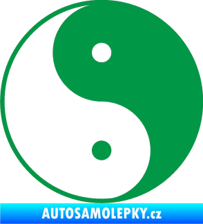 Samolepka Yin yang - logo JIN a JANG zelená