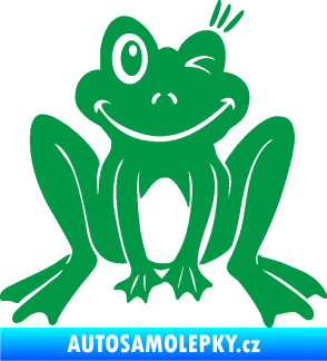 Samolepka Žába 010 pravá mrkající zelená