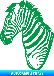 Samolepka Zebra 001 levá hlava zelená