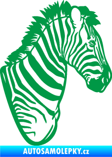 Samolepka Zebra 001 pravá hlava zelená