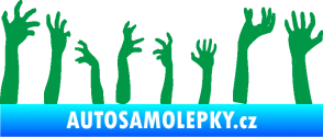 Samolepka Zombie 002 levá mrtví vylézají z hrobu zelená