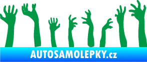 Samolepka Zombie 002 pravá mrtví vylézají z hrobu zelená
